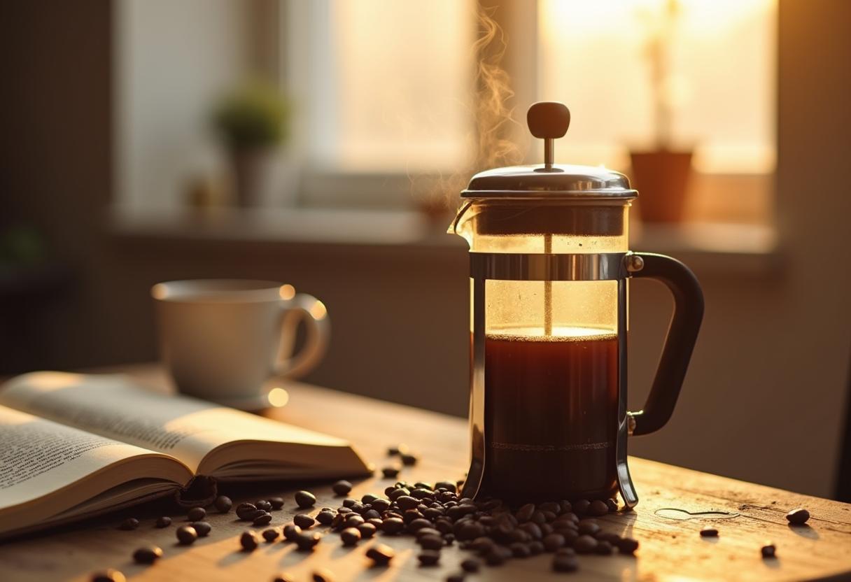 Příprava kávy na french press