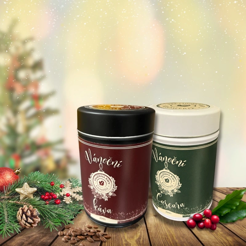 Sada vánočních plechovek káva & cascara