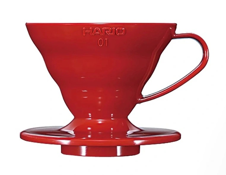 Hario plastový dripper na kávu V60-01 červený
