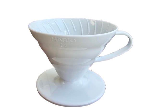 Hario plastový dripper na kávu V60-02 bílý