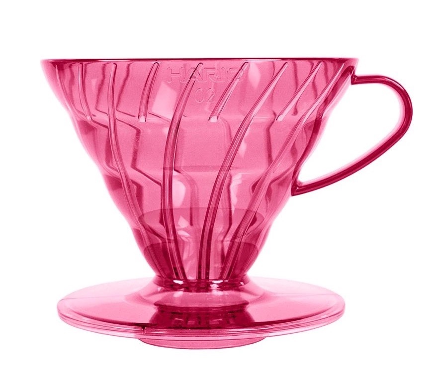 Hario plastový dripper na kávu V60-02 růžový