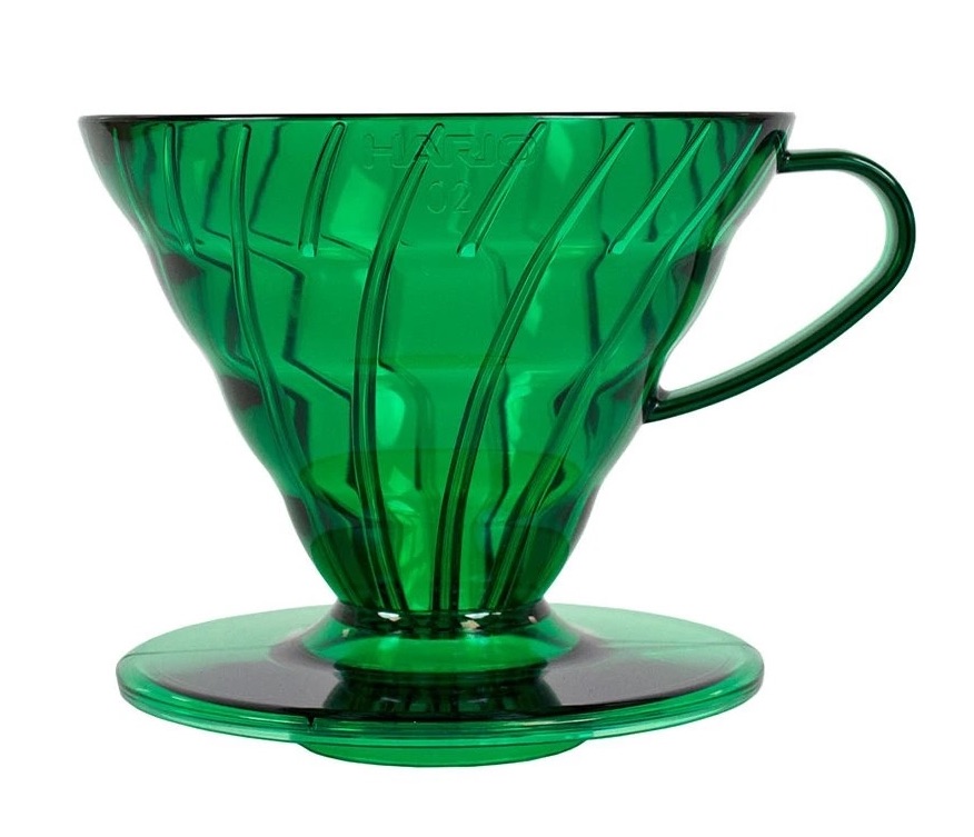 Hario plastový dripper na kávu V60-02 zelený