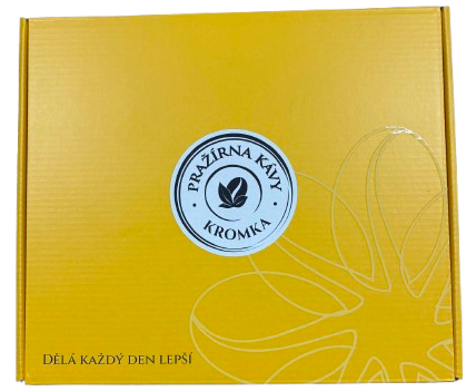 Žlutá dárková krabice na kávu 