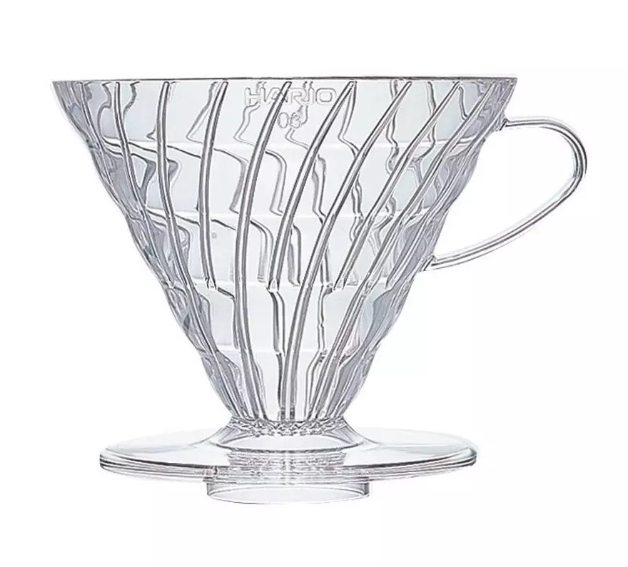 Hario plastový dripper na kávu V60-02 čirý