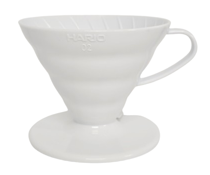 Hario plastový dripper na kávu V60-02 bílý