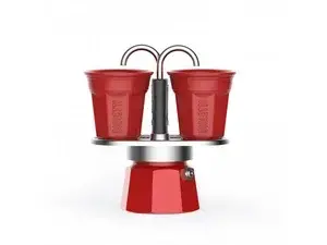 Bialetti Set mini express 2 porce červený s hrníčky