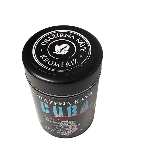 Pražená káva v černé dárkové plechovce – Cuba Serrano Lavado 200 g
