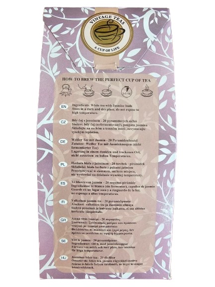 Vintage Teas Bílý čaj s jasmínem 20 pyramid 50 g