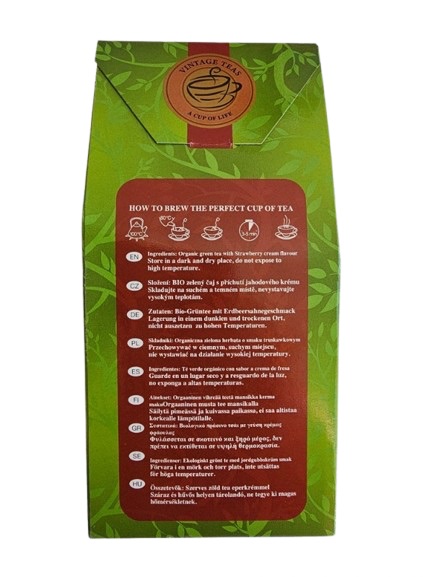 Vintage Teas BIO Zelený čaj s jahodou 20 pyramid 40 g