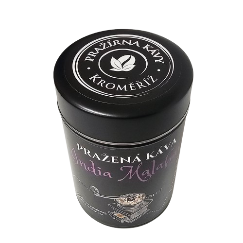 Pražená káva v černé dárkové plechovce – India Monsooned Malabar 200 g