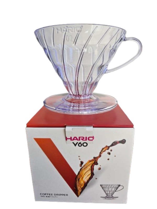 Hario plastový dripper na kávu V60-02 čirý