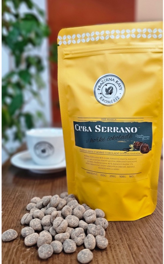Kávová zrna v hořké čokoládě - Cuba Serrano 150 g