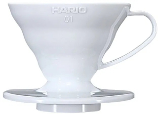 Hario plastový dripper na kávu V60-01 bílý